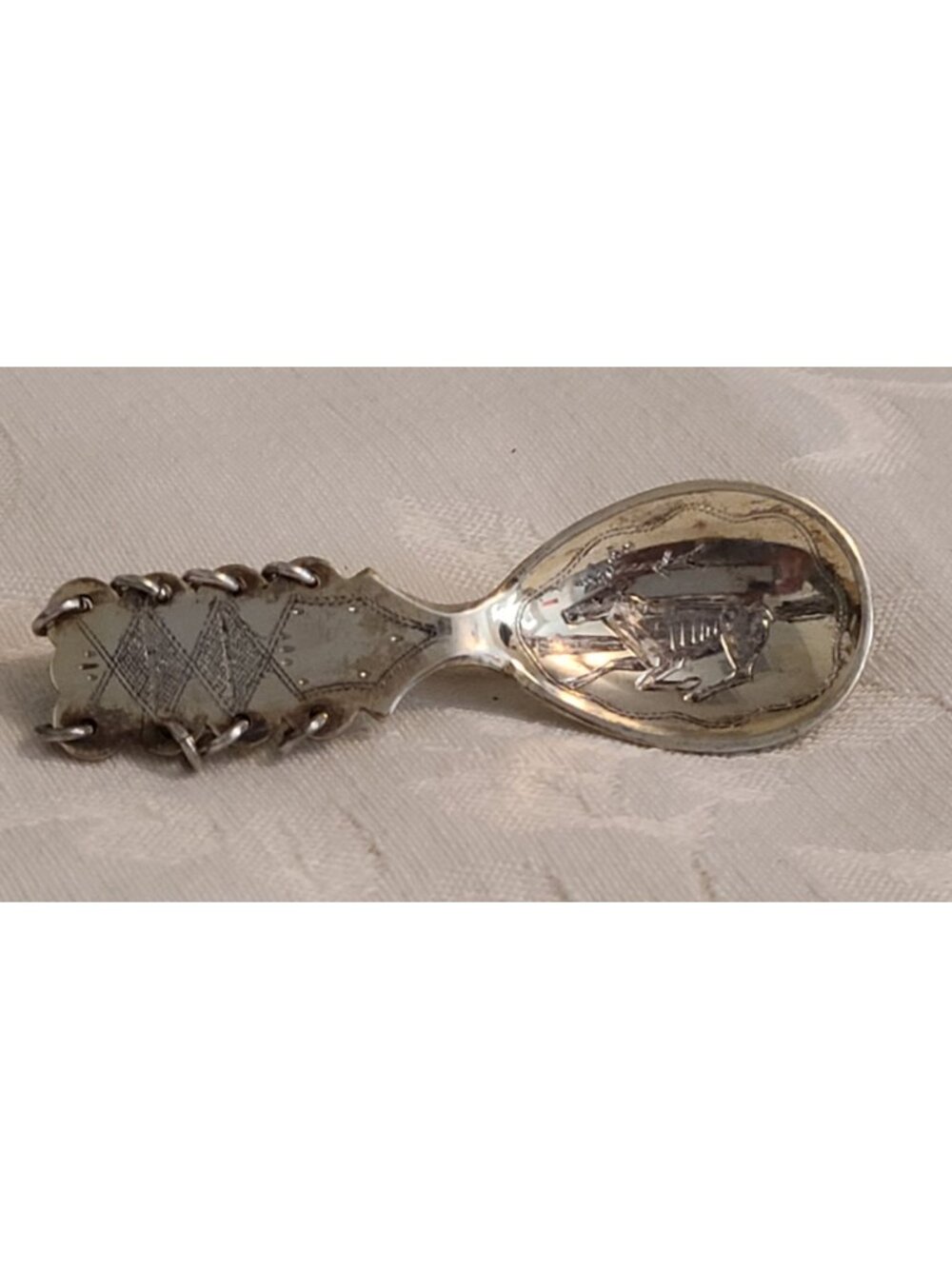 Antique Victorian English Sterling Silver Spoon Brooch